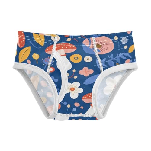 KLL Seamless Woodland Mushroom Flowers Boys Toddler Cotton Underwear Cute Children Panties