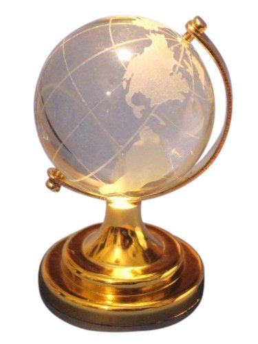Lightahead 2.5" New Crystal Glass Miniature World Globe desk paper weight Gift
