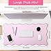 Hahafelt Scalloped Desk Mat Large Scalloped Piping Cute Desk Mat Aesthetic Preppy Table Pad Large Nonslip Pad with Edge Stitching Waterproof Gaming(Pink,31.5 x 15.75 Inches)