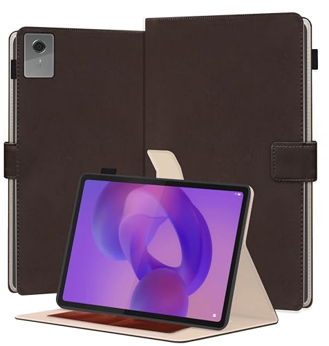 Image of TGK Flip Cover for Lenovo Idea Tab Plus 12.1 inch Tablet Case TB361FU TB361ZU with Stylus Holder (Brown)