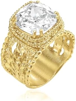 JEAN RACHEL JEWELRY Bague en argent sterling 925 et plaqué or 14 carats – Feu...