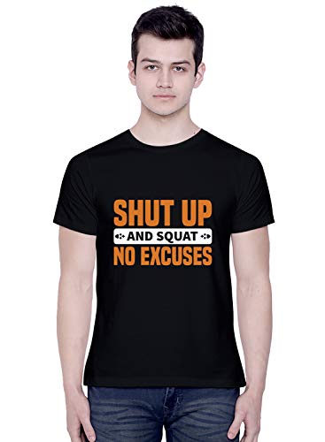 CreativiT Shut Up and Squat Graphic T-Shirt Black Small - Image 3