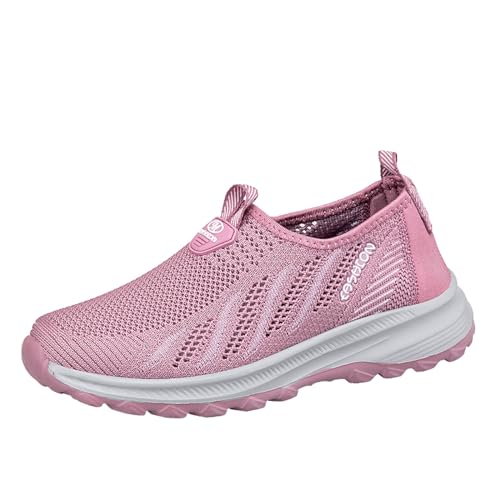 Zapatos de ocio para mujer sin cordones, zapatos de caminar anchos para mujer, zapatos deportivos para exteriores, transpirables, zapatos de tenis antideslizantes, zapatos de verano, zapatos de malla