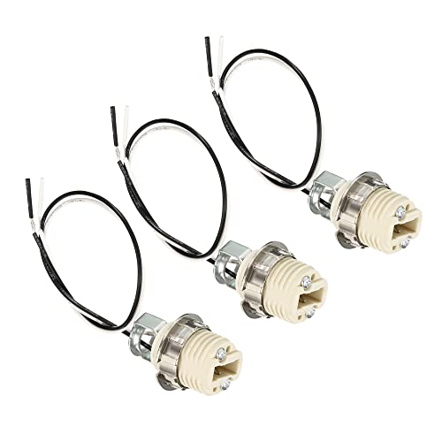 PATIKIL G9 Luce Base Presa Kit, 3pz 10 Lunga Filo sistemi Ceramica Lampada Supporto Base con Presa oring Smontaggio Strumento, Bianco