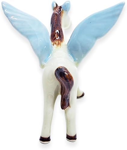 Miniatura 6 de WitnyStore Figura de cerámica de alaricornio Unipegasus Pegasus Unipegasus de 2 pulgadas, figura coleccionable de caballo en miniatura, criatura