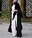 MedeShe Fashion Muslim Kimono Abaya Cardi Robe Striped Ethnic Cardigan Middle Eastern Kaftan With Pockets (Black, One Size)