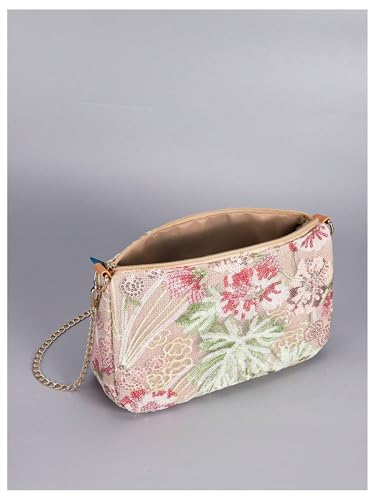 Verdusa Women's Floral Sequin Shoulder Bags Zipper Chain Strap Elegant Evening Handbag4