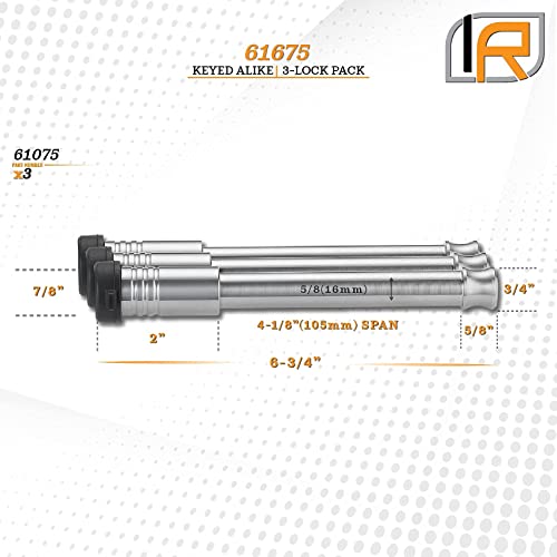 Infiniterule Security 61675 | 3 Pack, Keyed Alike, Hitch Locks (Fits: B&W Hitch - 2" & 2.5" Tow And Stow - 10K Lb & 14,500 Lb | Curt Mfg. - Adj. Channel Mount - (2.5" Shank, 20K Lb)) #TOP4