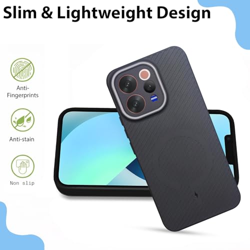 Image of LIRAMARK Rugged Carbon Fibre TPU Armor Silicone Back Cover Case for Vivo V70 / V70 Elite 5G