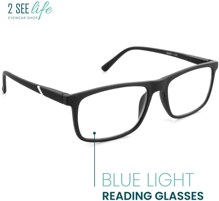 Miniatura 2 de Lentes de lectura de luz azul con marco negro de alta calidad para hombre con visión alta, lectores grandes y duraderos para hombres, cómodos para