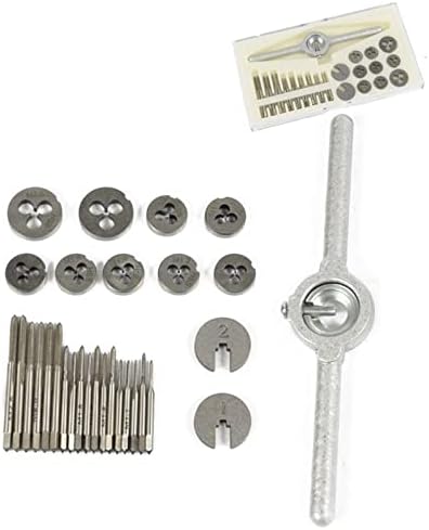 MINGPING 31pcs Tap and Die Set - Alloy Steel Screw Thread Taps & Wrench, Precision Hand Tapping Tools for Metalworking, DIY, and Repairs