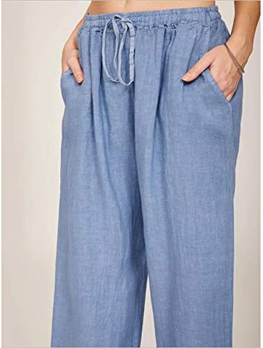 Pantalon Yoga Cordon Pantalon Palazzo Femme Été | Taille Haute Jambe Large - Cordon De Yoga Confortable - Style Fluide Et Léger Pantalon Taille Haute Fluide