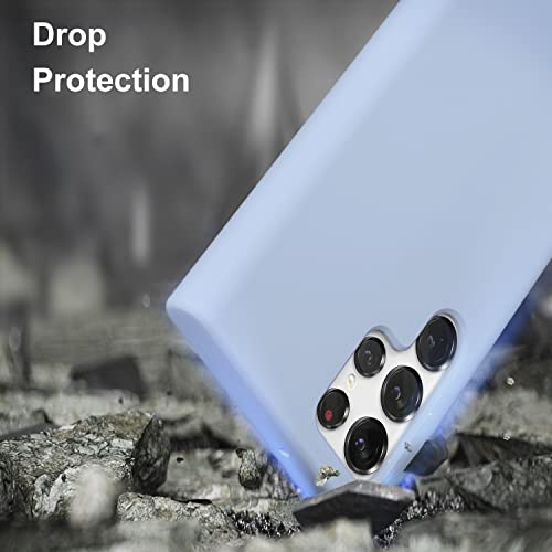 Coque Samsung S22 Ultra silicone liquide bleu finition premium doux - 6