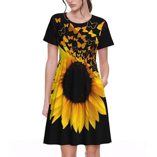 Robe de plage fleurie tournesol fluide pour vos journées d'été
