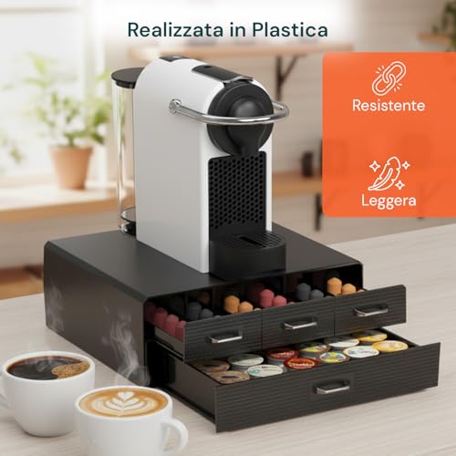 Organizer Per Cialde E Capsule Caffè 4 Cassetti - Design Salvaspazio - 3