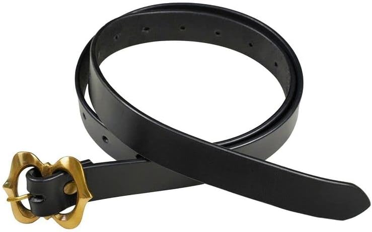 MythrojanMedieval Leather Belt with Solid Brass Buckle, Ideal for LARP SCA Medieval Renaissance Knight Reenactment