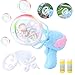 Herefun Bubble Maschine Pistole, Seifenblasenmaschine für Kinder, Riesenseifenblasen Spielzeug, Bubble Toys für Partys Geburtstag Geschenk (2 Arten von Blasenformen) (Blau)