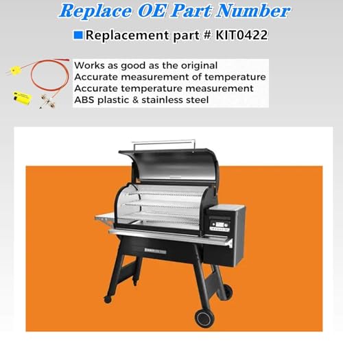 Thermocouple Probe Kit Replacement Parts KIT0422 for Traeger D2 PRO 575/780 Series & Ironwood 650/885 Wood Pellet Grill,Temperature Sensor Thermometer Probe