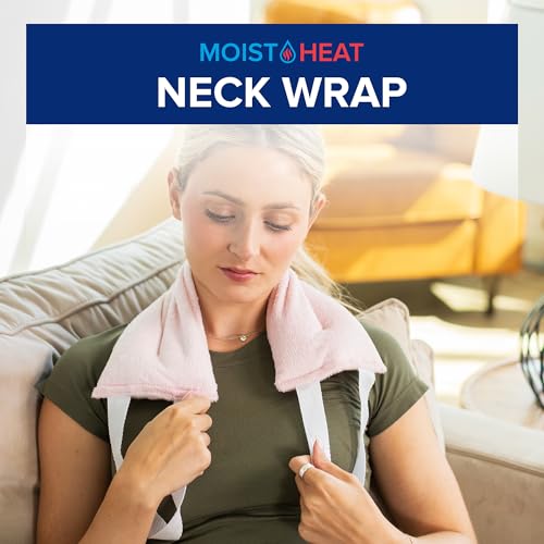 Image of Bed Buddy Hot and Cold Neck Wrap, Microwavable Heating Pad & Cold Pack for Neck, Sore Muscles - Moist Heat Therapy Wrap, Pink, Unscented