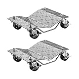 4 roulettes, dont 2 blocables Jeu Chariot de manutention de véhiucule Aide Transport Manœuvre Charge 680 kg Cric Garage Automobile