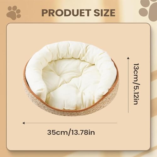 Almohadilla tejida para gatos diseño circular cesta de cuerda de algodón ecológica 7
