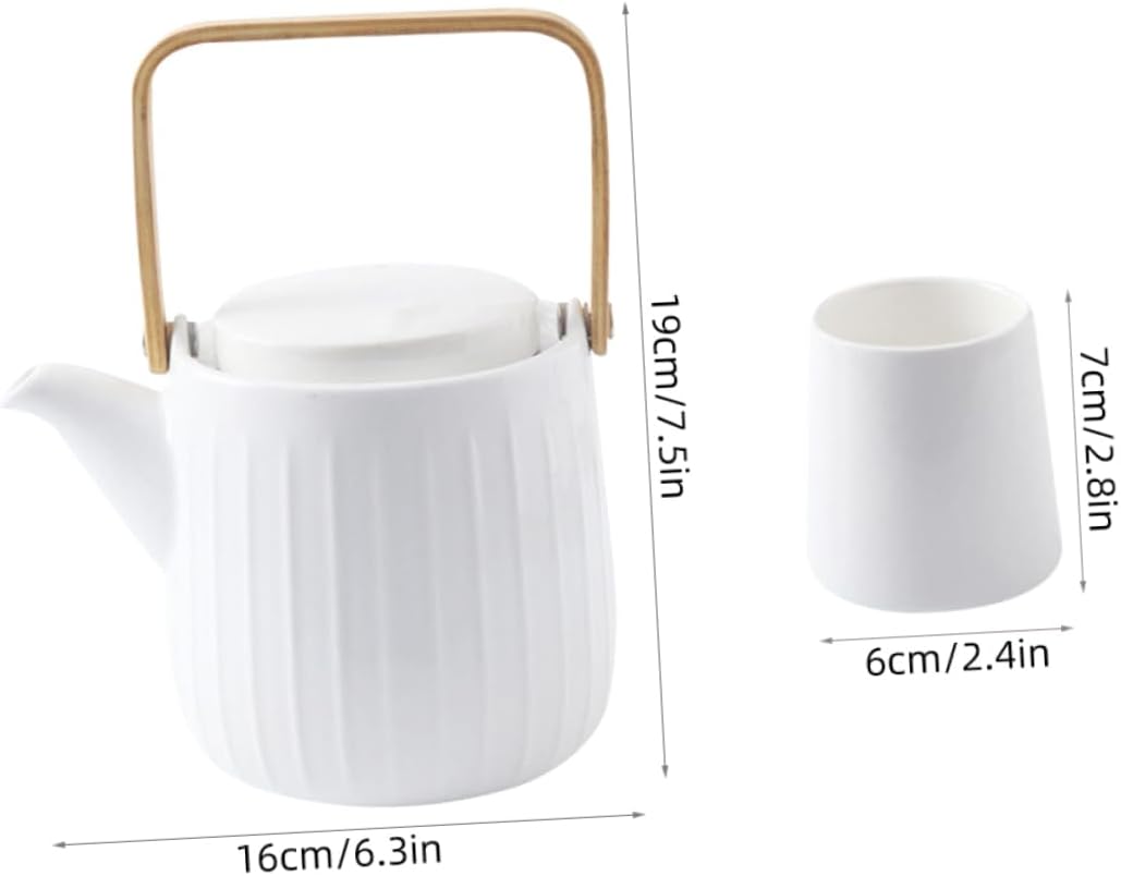 LIFKOME Fancy Tea Ceremony Porcelain Teapot and Teacups Easy to Use Elegant Design