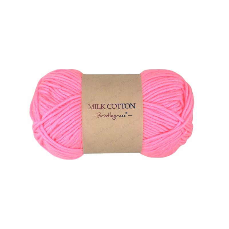 Bristlegrass Geranium Pink Yarn for Crocheting Cotton, Soft, Crochet and Knitting 100% Acrylic Yarn,Sock Yarn for Knitting12X1.76 Oz (600G) / 12X115Yrds (1260M)