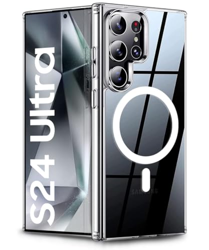 Image of WOW IMAGINE Ultra-Hybrid Back Case Cover for Samsung Galaxy S24 Ultra 5G | Compatible with MagSafe | Drop and Camera Protection | Shock Proof Crystal Clear Mobile Back Case (PC+TPU, Transparent)