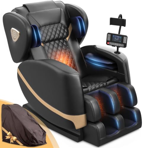 Image of FURNIMAT Massage Chair Full Body Zero Gravity Recliner, 2026 Black Leather