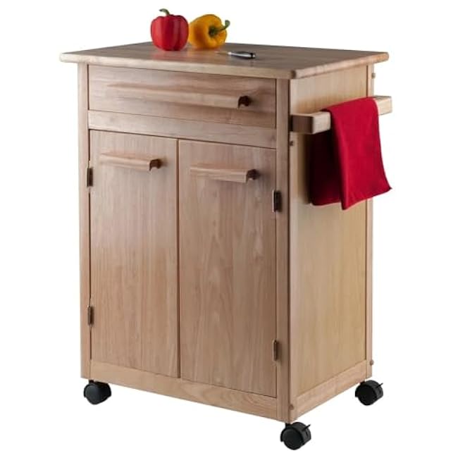 Wood Kitchen Storage Cart, Natural Finish£¬Kitchen Island Table,Kitchen Cart£¬Kitchen Islands & Trolleys-b0dlf5pD