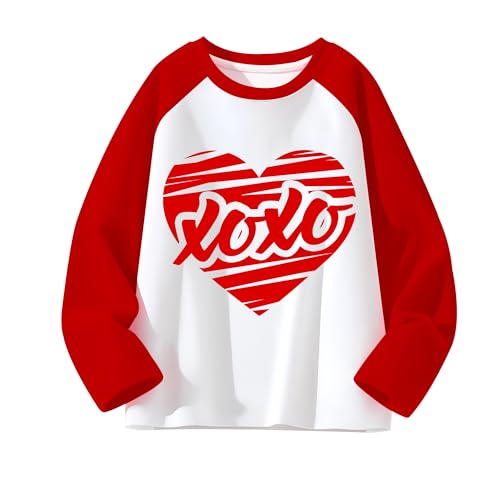 Tkria Toddler Boy Valentine Gift Kids Heart Breaker Happy Valentine's Day Red Raglan 4t sports shirts