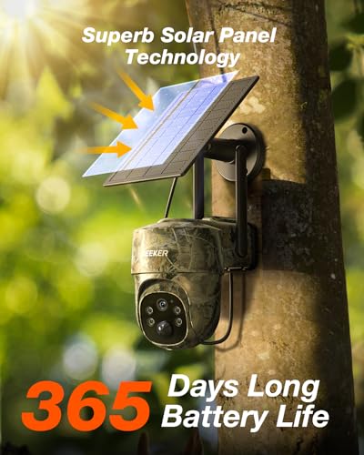 iZEEKER Solar Trail Camera 4G LTE, 2K PTZ Cellular Game Camera with 360° Full View, Live Video, Color Night Vision, Motion Activated IP65 Waterproof, No WiFi, Remote Phone Access - Thumbnail 3