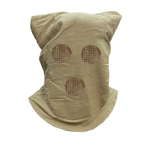 QFCFRQ Headsman Halloween Horror Mask Executioner Butcher Headgear Creepy Scary Burlap Masks Cosplay Party (Headsman H)