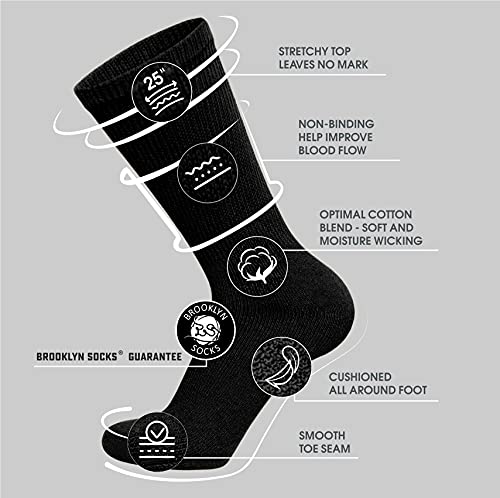 Big and Tall Diabetic Cotton Crew Socks, King Size Mens Athletic Crew Socks (13-16, Black/Gray/White) - 12 pairs2