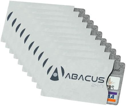 Abacus24-7 RFID Blocking Secure Sleeve for ID, Credit & Payment Cards, by Identity Stronghold - Pack of 10