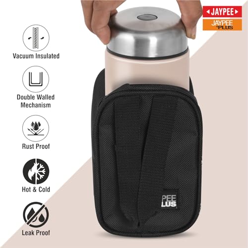 Image of Jaypee Plus Nutri Jar Stainless Steel Vacuum Insulated Food Jar With Bag & Spoon|Hot And Cold Thermal Flask|Double Walled Scratch Resistant Ideal for Office, School, Gym & Travelling | 550 ml, Pink