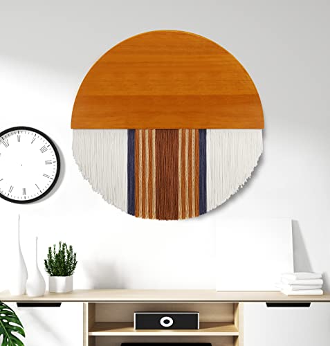 Etskom Round Macrame Wall Hanging, Large Macrame Tapestry Wall Art, Colorful Cotton Yarn Woven Tapestry, Boho Room Decor For Bedroom Living Room 23.6In(Black Brown) #TOP3