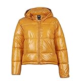  19V69 by Versace 1969 Abbigliamento Sportivo SRL Damen Steppjacke Lack Funktionstaschen Kapuze Gesteppte Freizeit Jacke Dunkelgelb 42