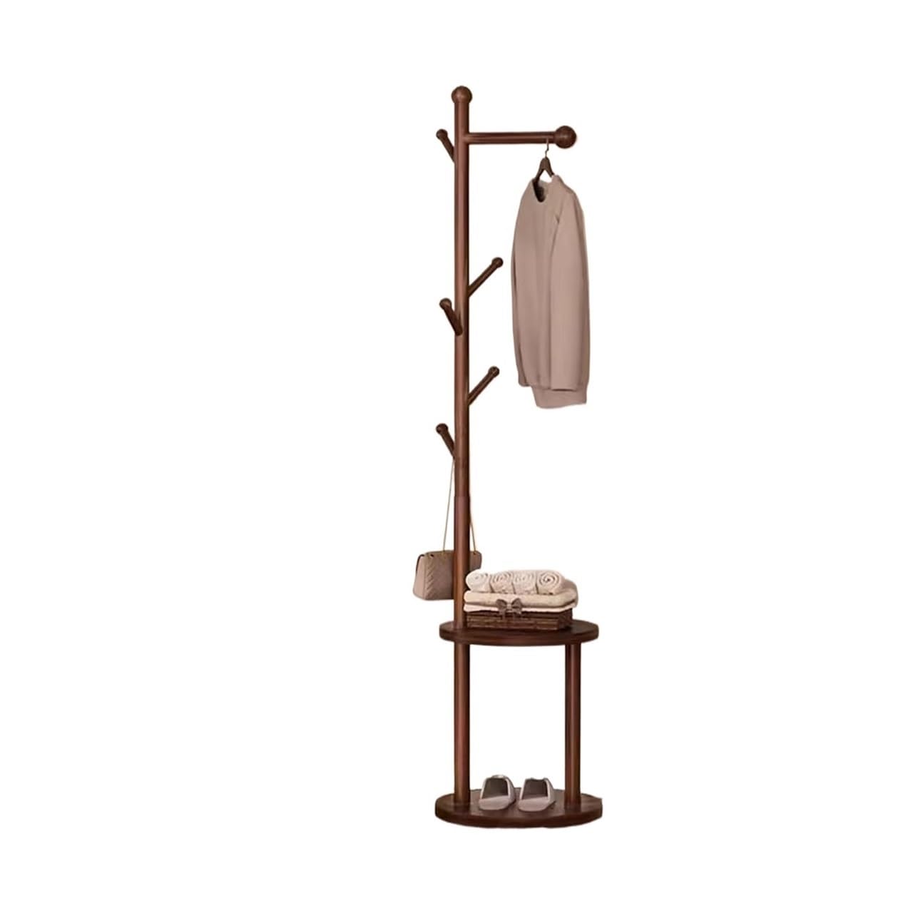 Dh2yjnbf3 Standing Coat Rack Freestanding, Tree With 5 Hooks For Bedroom Office Hallway Entryway Hallway(Bruin)