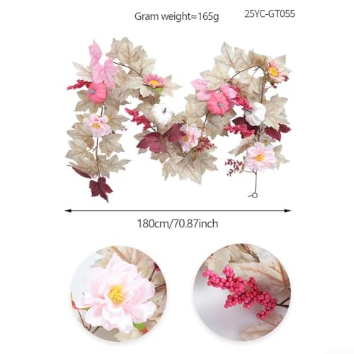 Decoración de otoño sin mantenimiento con guirnalda artificial de peonías 6