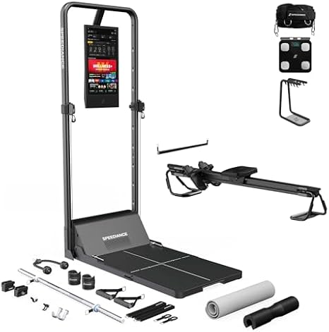 Speediance Gym Monster 2S & AeroRow Rowing Bench & Gym Accessories Organizer & Smart Body Fat Scale & Weight Lifting Belt Bundle