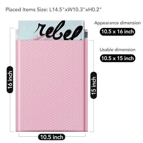 Image of Fuxury Bubble Mailers 10.5x16#5 Light Pink,Self Seal Strong Adhesive Poly Padded Envelopes,Waterproof Bubble Mailing Envelopes,Cushioning Packaging Bags for Books,Clothes, Makeup Supplies 250 Pack