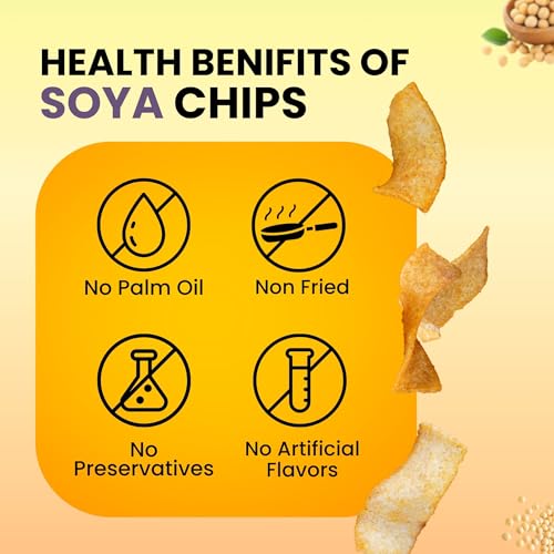 Image of Healthy Master Soya Chips Combo 600g (100g Each) Pack of 6 | Light & Crispy Healthy Chips | Gluten Free & Vegan I No Palm Oil, No Artificial Preservatives & Natural Ingredients I Healthy Snacks for Adults & Kids