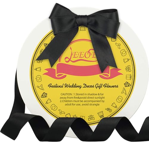 Image of Double Face Black Satin Ribbon 5 /8 inch X 50 Yards Polyester Black Ribbon for Gift Wrapping Very Suitable for Weddings Party Invitation Decorations and More