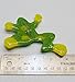 Handmade Small Green and Yellow Frog Fused Glass Garden Ornament Figurine