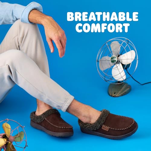 Image of Dearfoams Men's Brendan Indoor /Outdoor Breathable Memory Foam Clog House Shoe with Wide Widths Slipper
