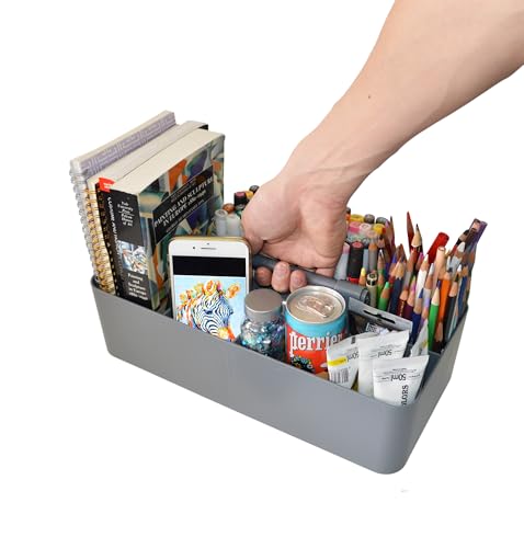 Enjoy Organizer -Large Carry Caddy Bin Basket Portable Office Desk Storage DIY- MADE IN USA (Orion Gray)