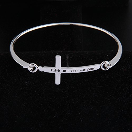 Zuo Bao Christian Bracelet Faith Bracelet Let Your Faith be Bigger Than Your Fear Cross Bracelet Religious Jewelry Gift for Her2