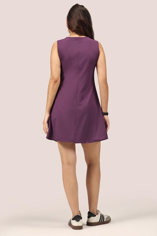 Image of BlissClub Womens Ultimate Dress, Fit & Flare Silhouette, Boat Neck Dress with Side Pocket, Soft Stretchy Everyday