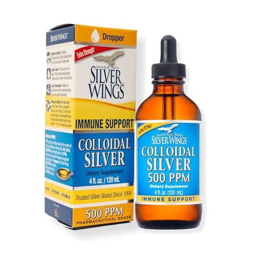 Natural Path Silver Wings Colloidal Silver 500ppm Immune Support Supplement 4 fl. oz. dropper